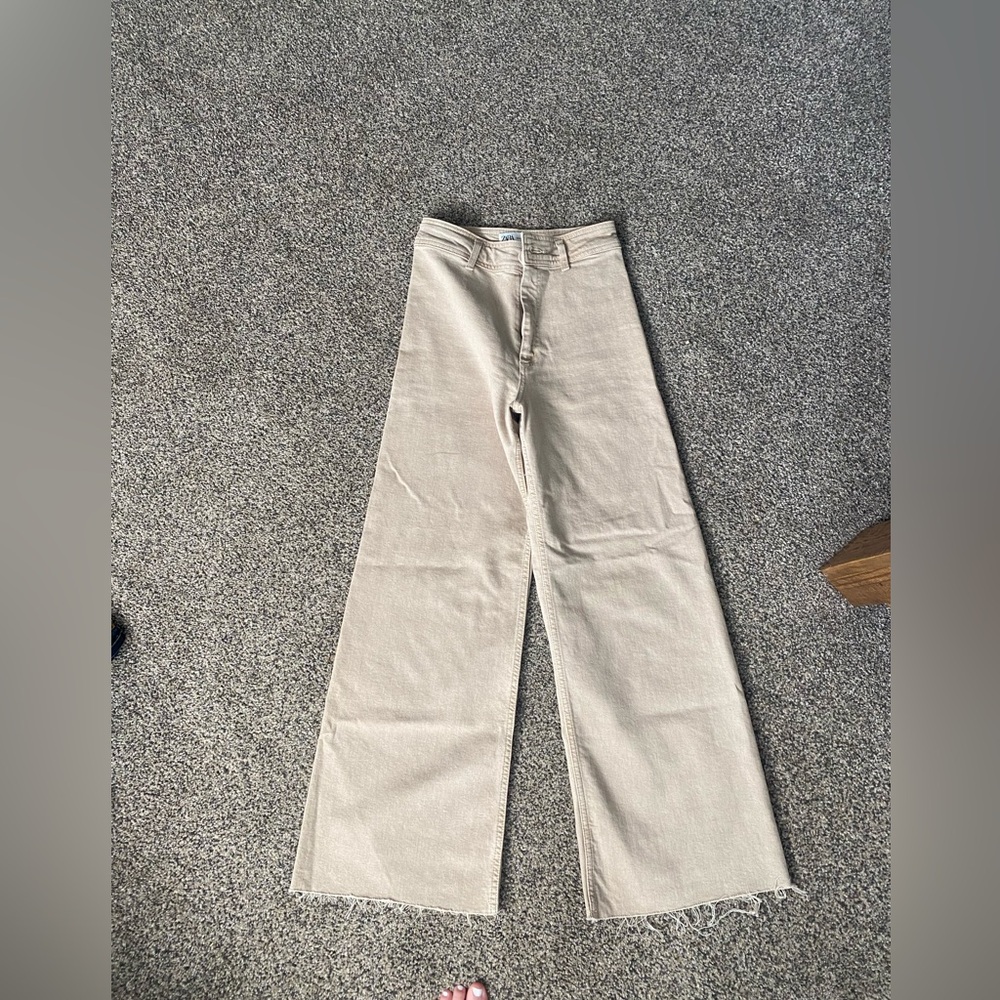 BEIGE MARINE STRAIGHT ZARA JEANS